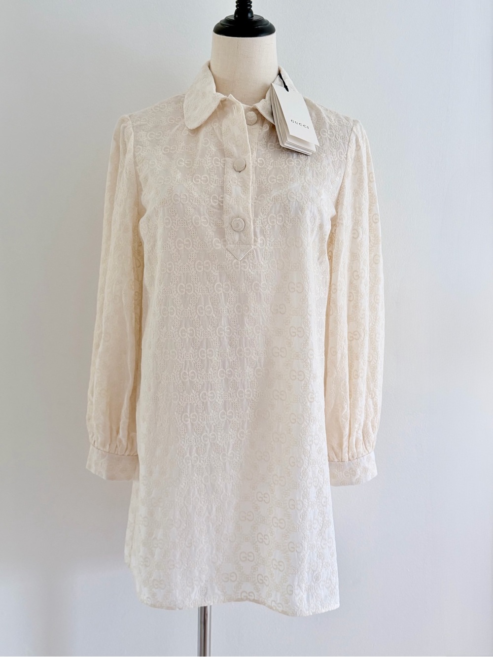 Gucci GG Embroidered Shirt Dress / Tunic – Size 40 (Recommended XS) – NWT